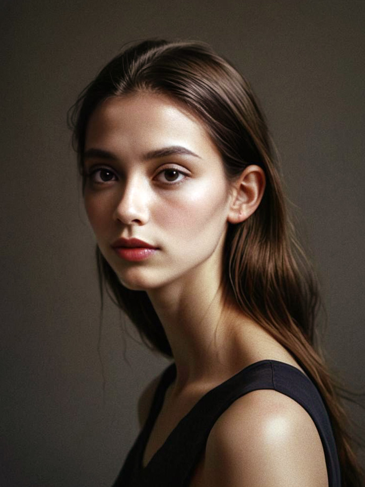 Young Woman Portrait with Natural Makeup