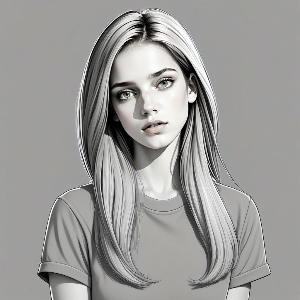 Black and White Portrait of a Young Woman
