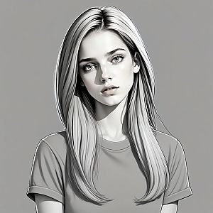 Black and White Portrait of a Young Woman