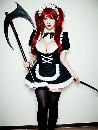 Airi The Infernal Temptress Maid Cosplay with Scythe