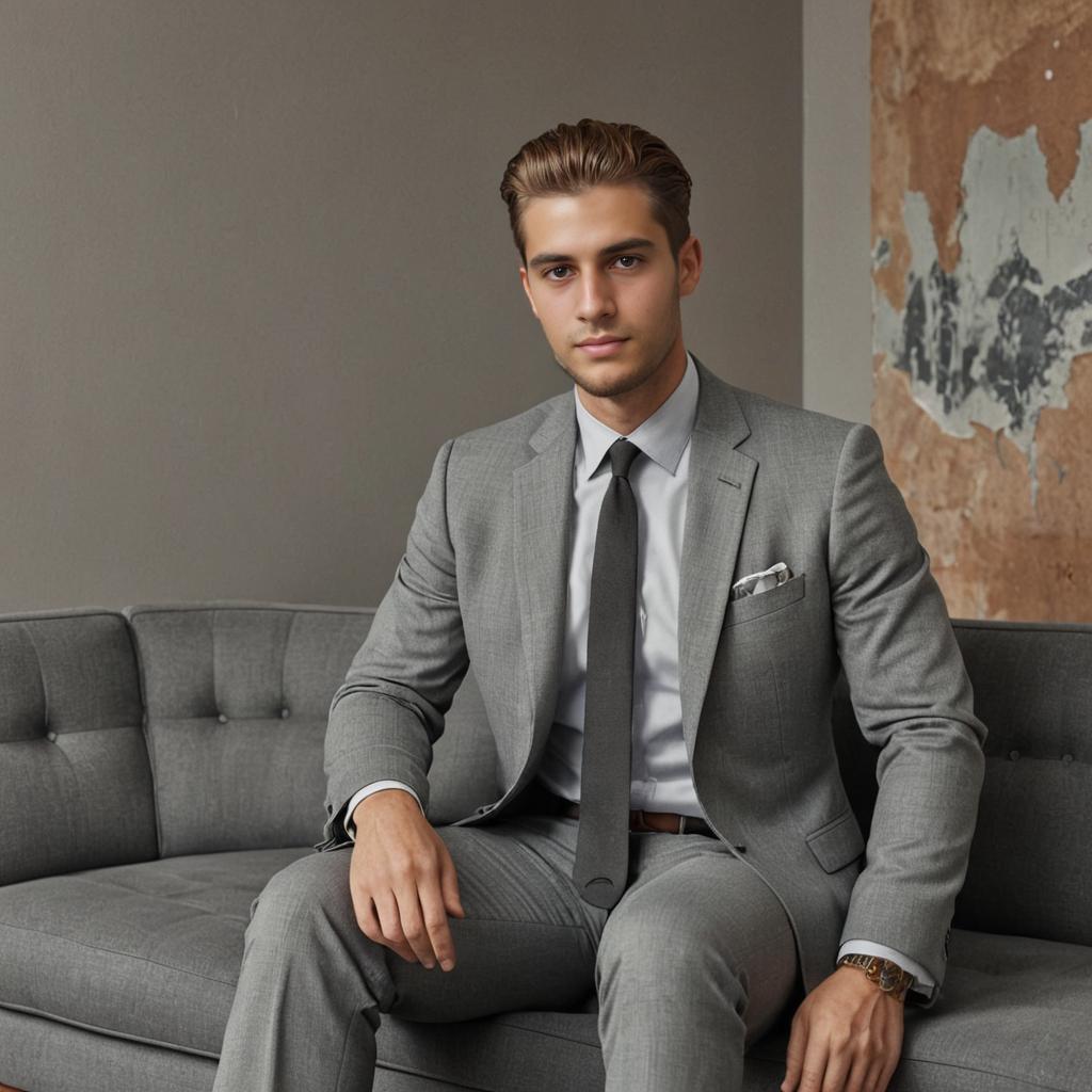 Sophisticated Man in Grey Suit