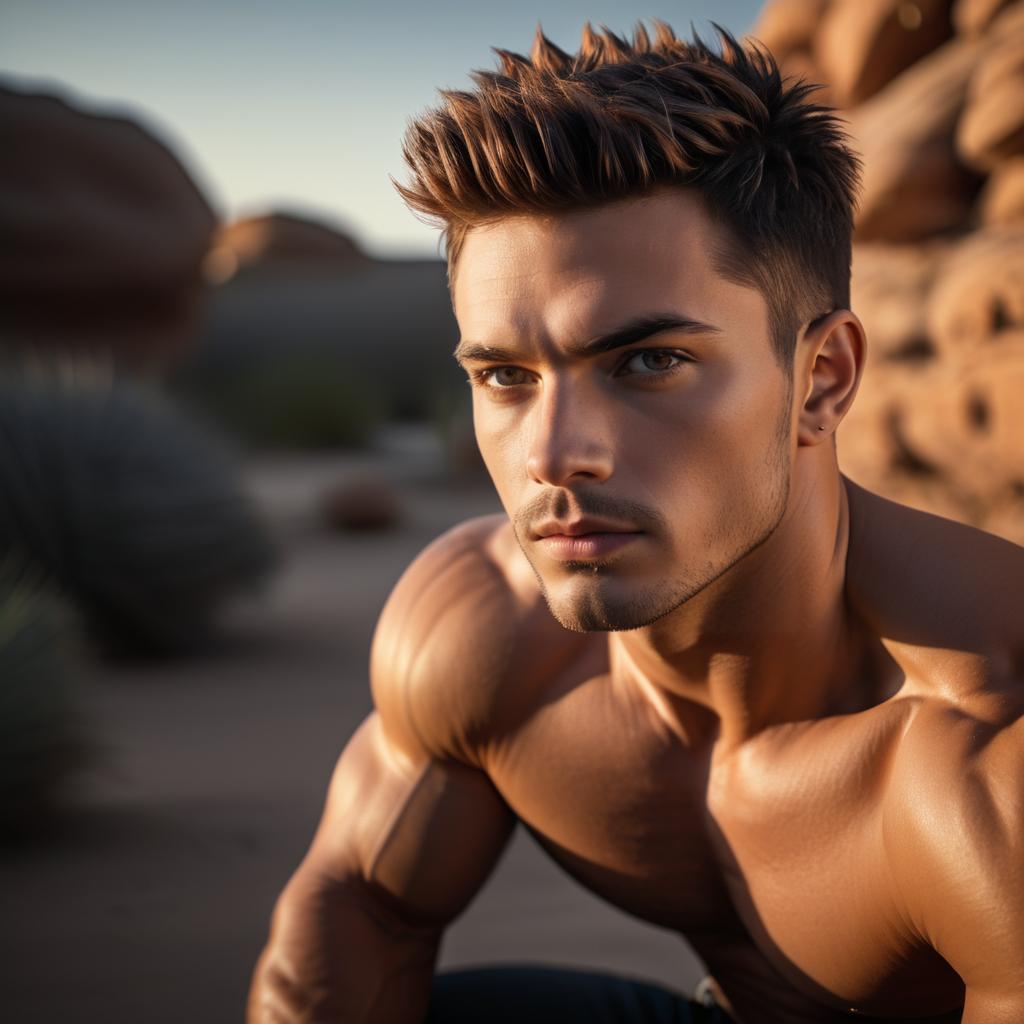 Muscular Young Man Portrait