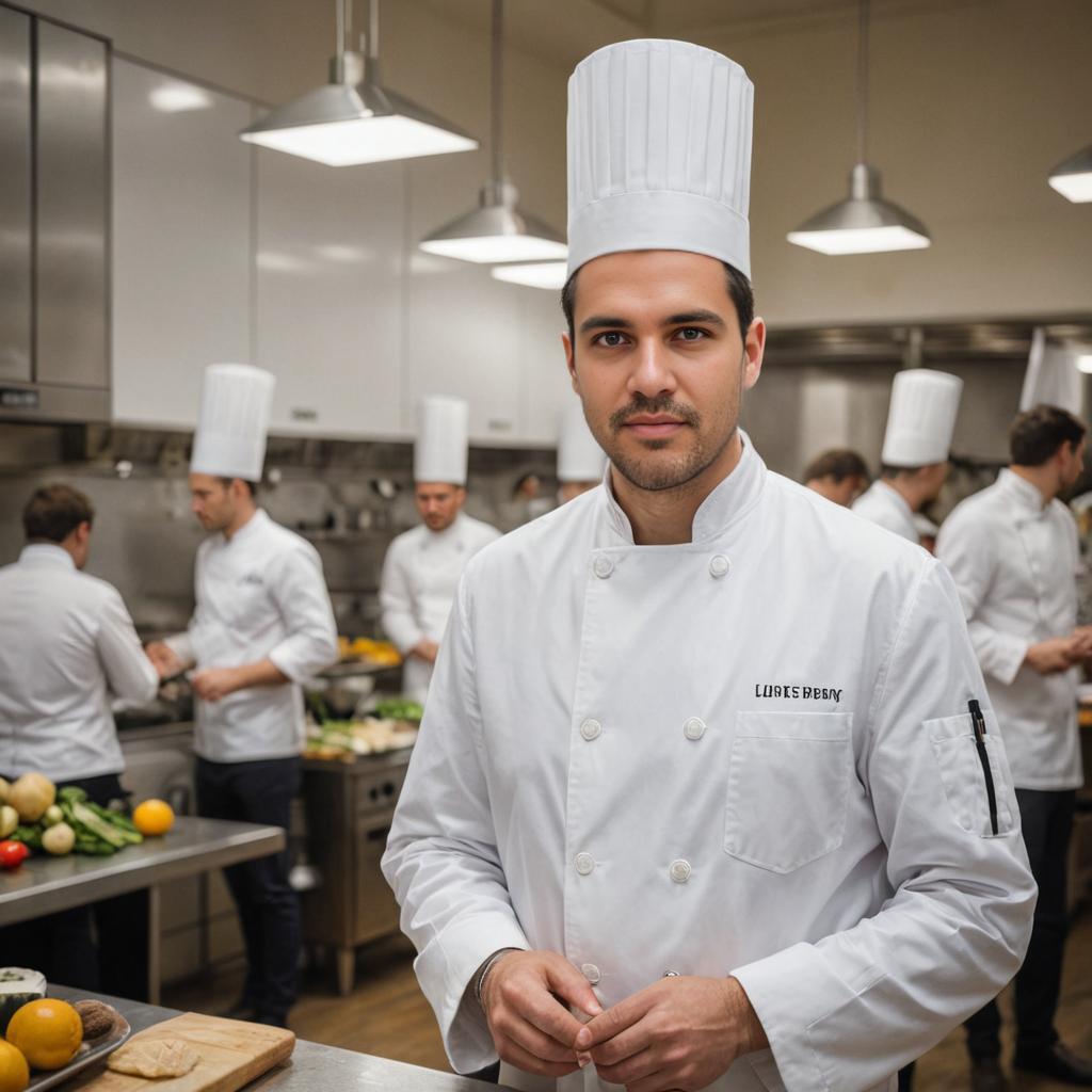 Professional Chef in Bustling Kitchen