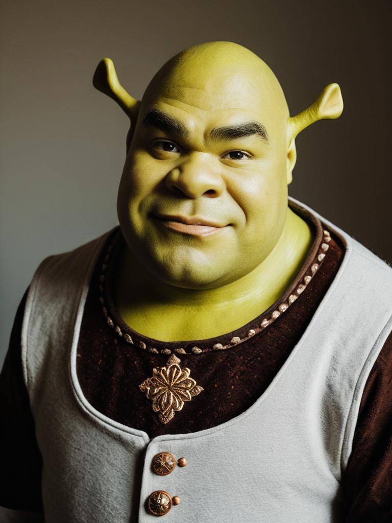 Realistic Shrek DreamWorks Man Cosplay Costume Portrait