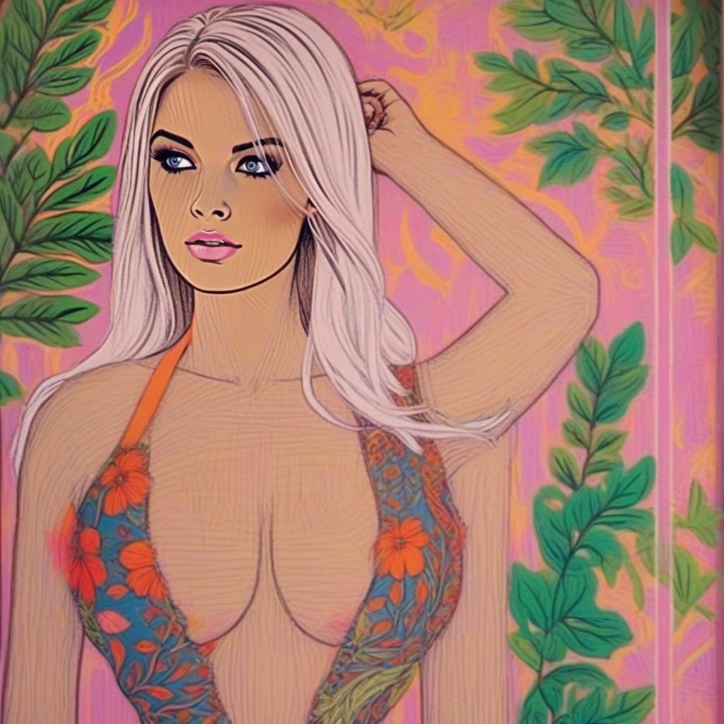 Vibrant Woman in Floral Summer Attire