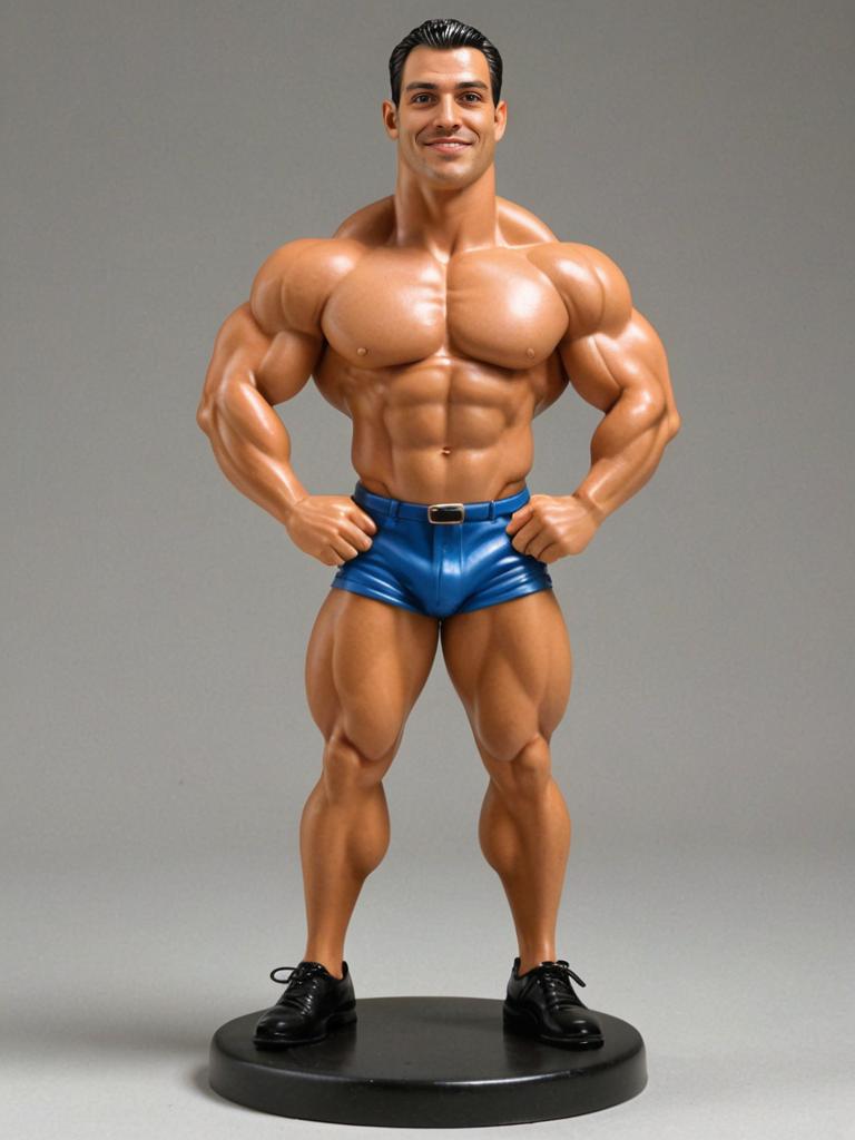 Caricature Figurine of Muscular Man in Mort Drucker Style