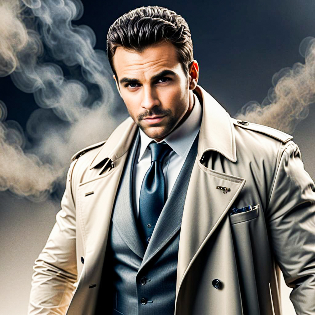 Stylish Man in Trench Coat and Suit