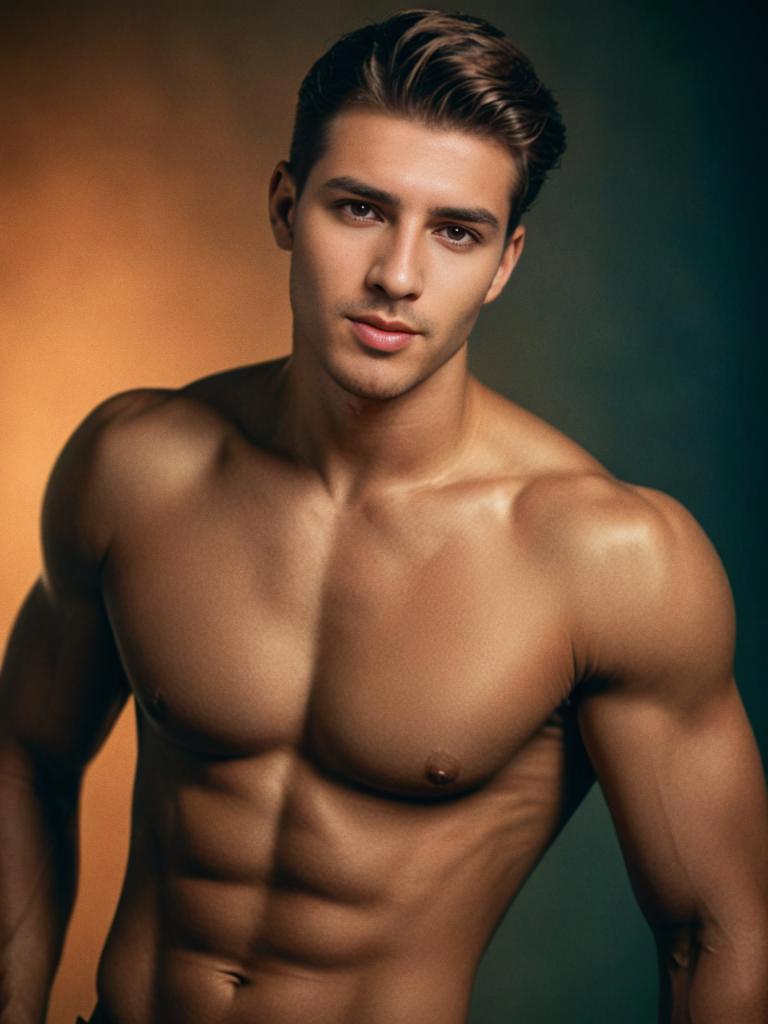 Muscular Young Man Portrait