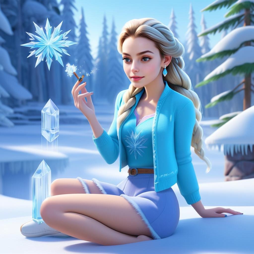 Young Woman in Winter Forest Young Woman in Winter Forest