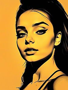 Bold Portrait of a Confident Woman in Orange and Black