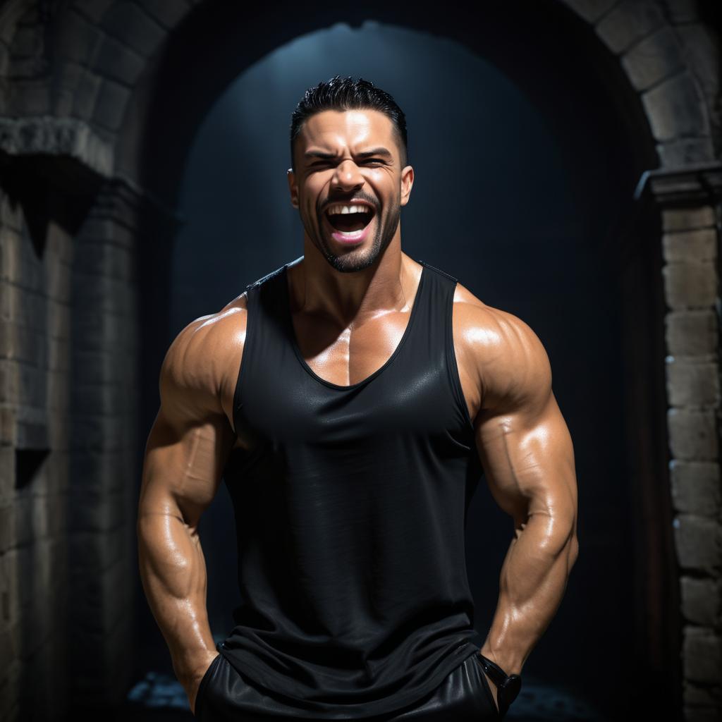 Muscular Man in Dramatic Lighting