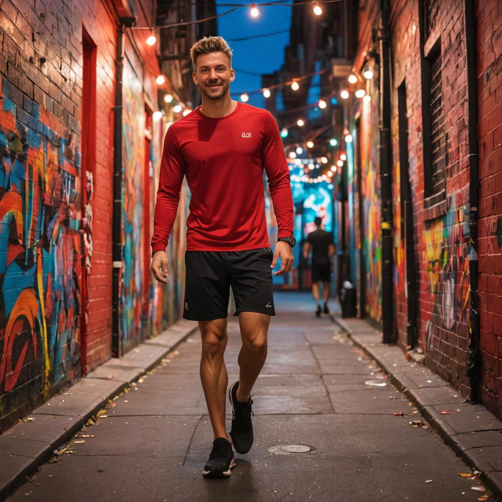 Confident Man in Graffiti Alley