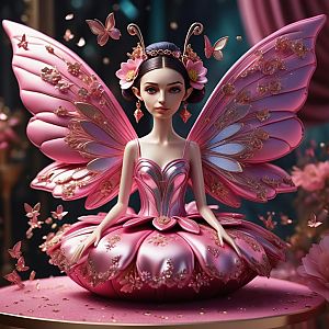 Ethereal Fairy Woman with Butterfly Wings