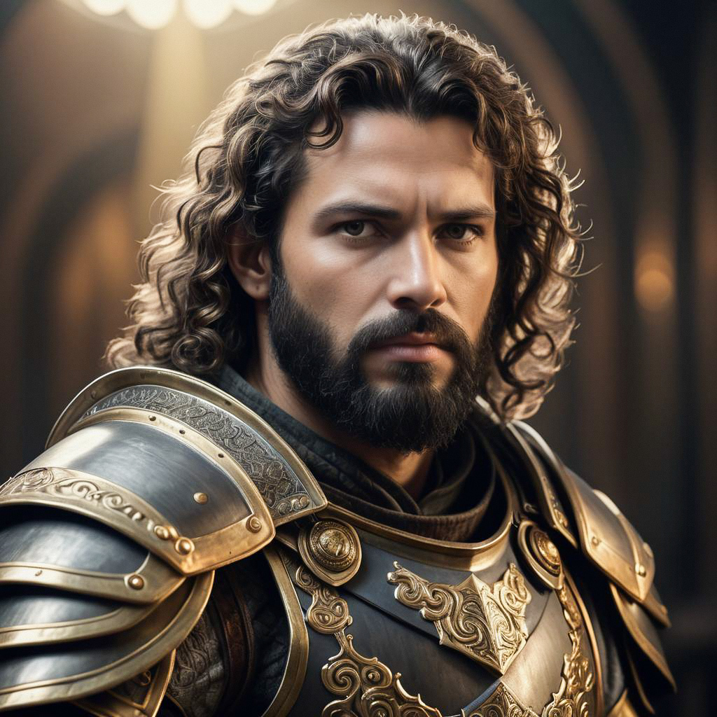 Portrait of a Bearded Man in Medieval Armor