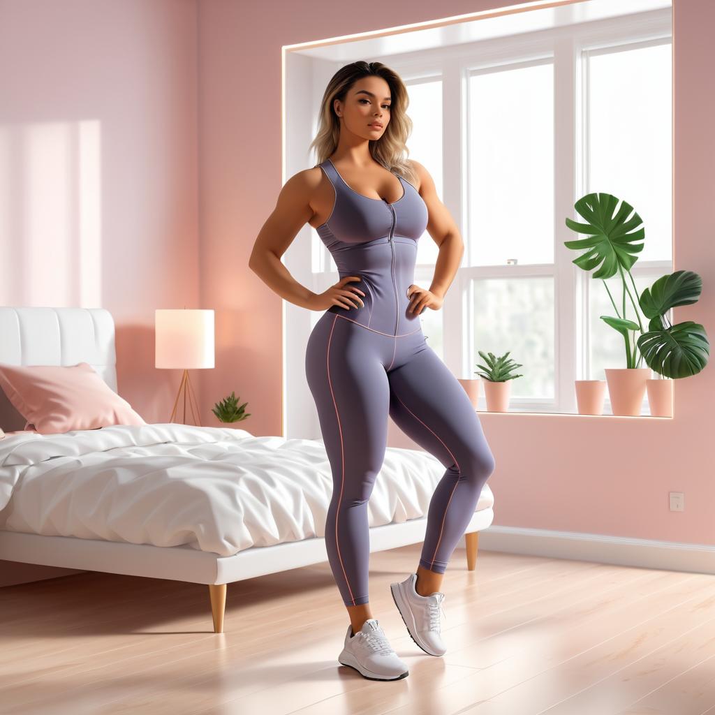 Confident Woman in Stylish Athletic Wear