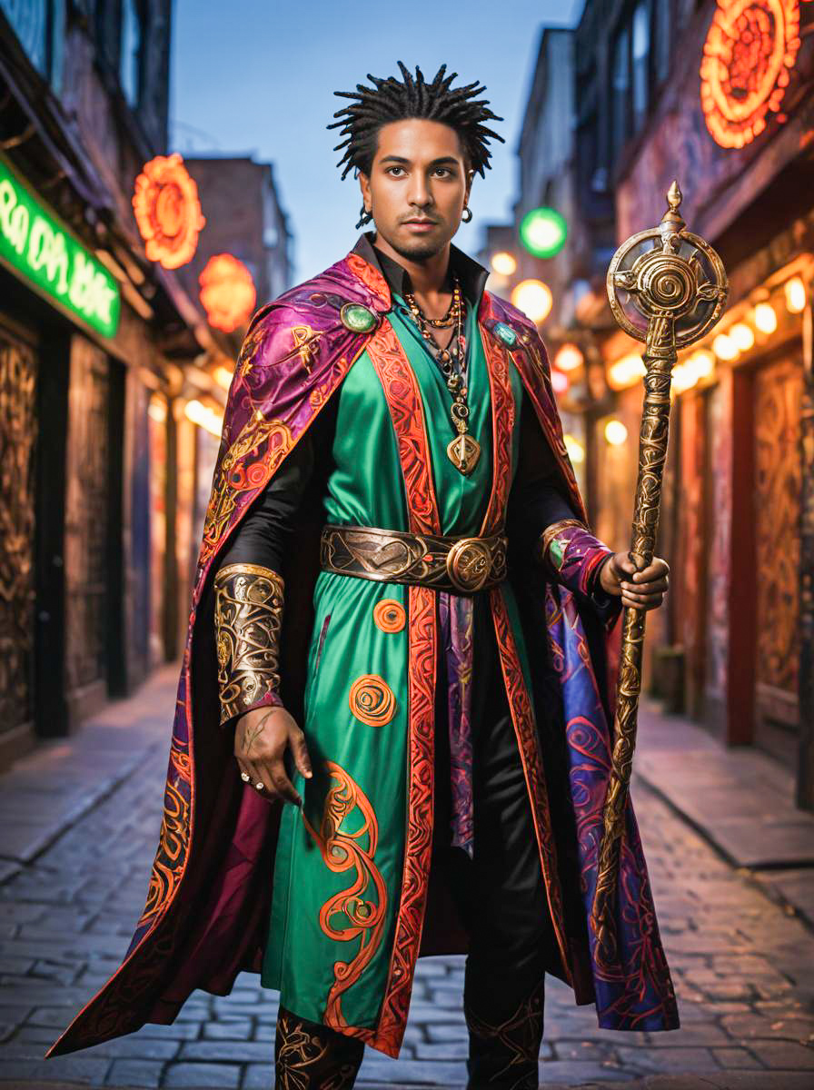 Man as Brother Voodoo in Vibrant Costume