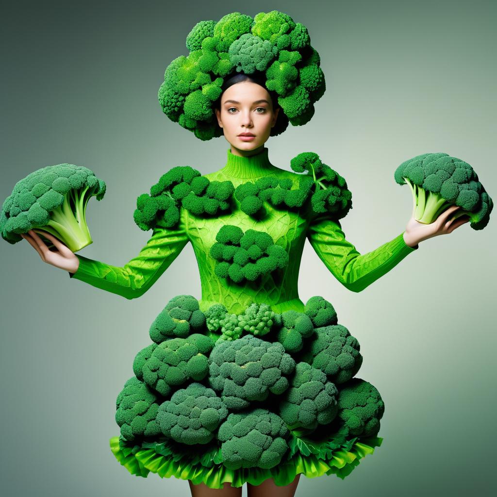 Model in Broccoli Fashion