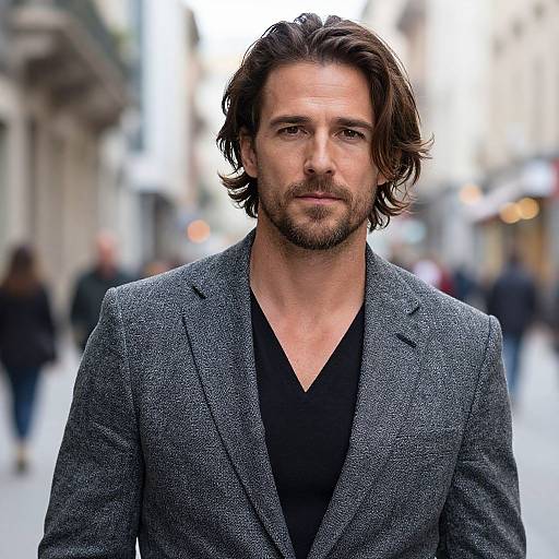 Confident Man in Grey Blazer Urban Street Portrait vllm26033005076qt6