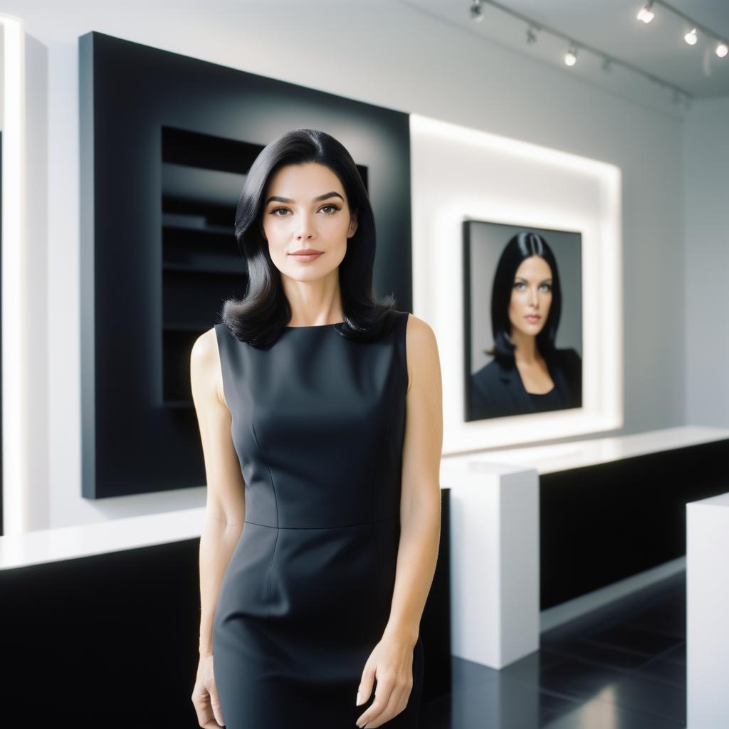 Sophisticated Woman in Modern Art Gallery