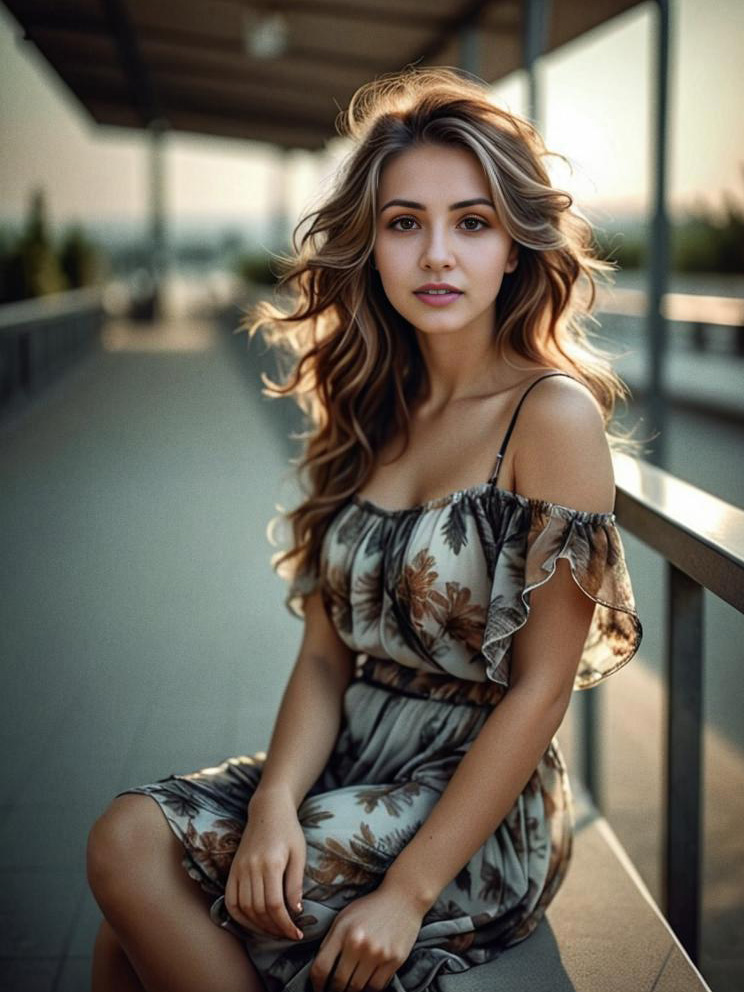 Elegant Woman in Floral Dress