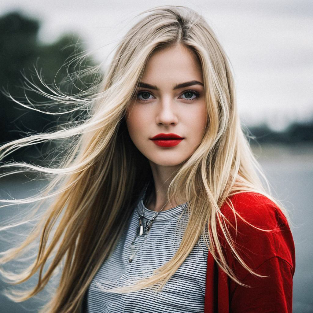 Portrait of a Young Blonde Woman in Red Portrait of a Young Blonde Woman in Red
