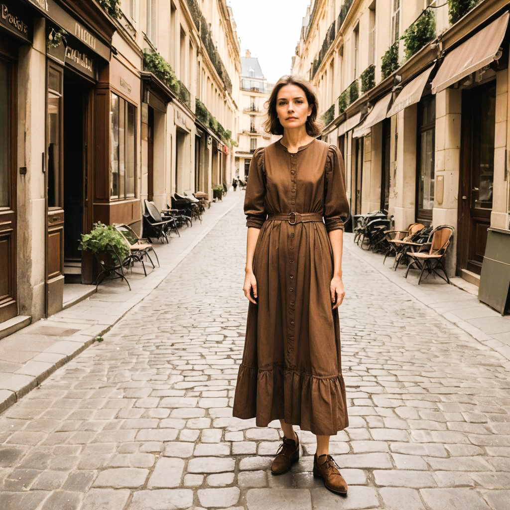 Stylish Woman in Parisian Alley