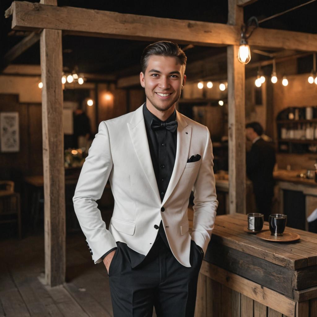 Stylish Man in White Suit