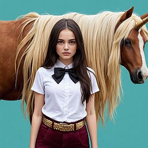 Confident Woman with Unicorn