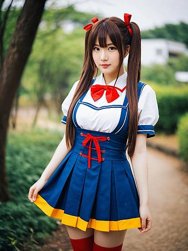 Hakozaki Serika in Japanese Schoolgirl Cosplay Outfit Outdoor Portrait