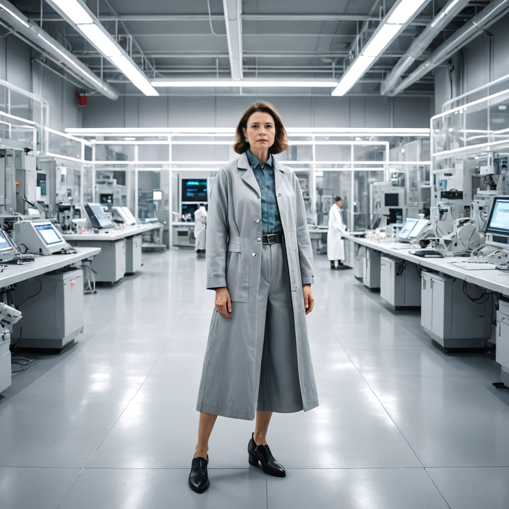 Confident Woman in Modern Laboratory