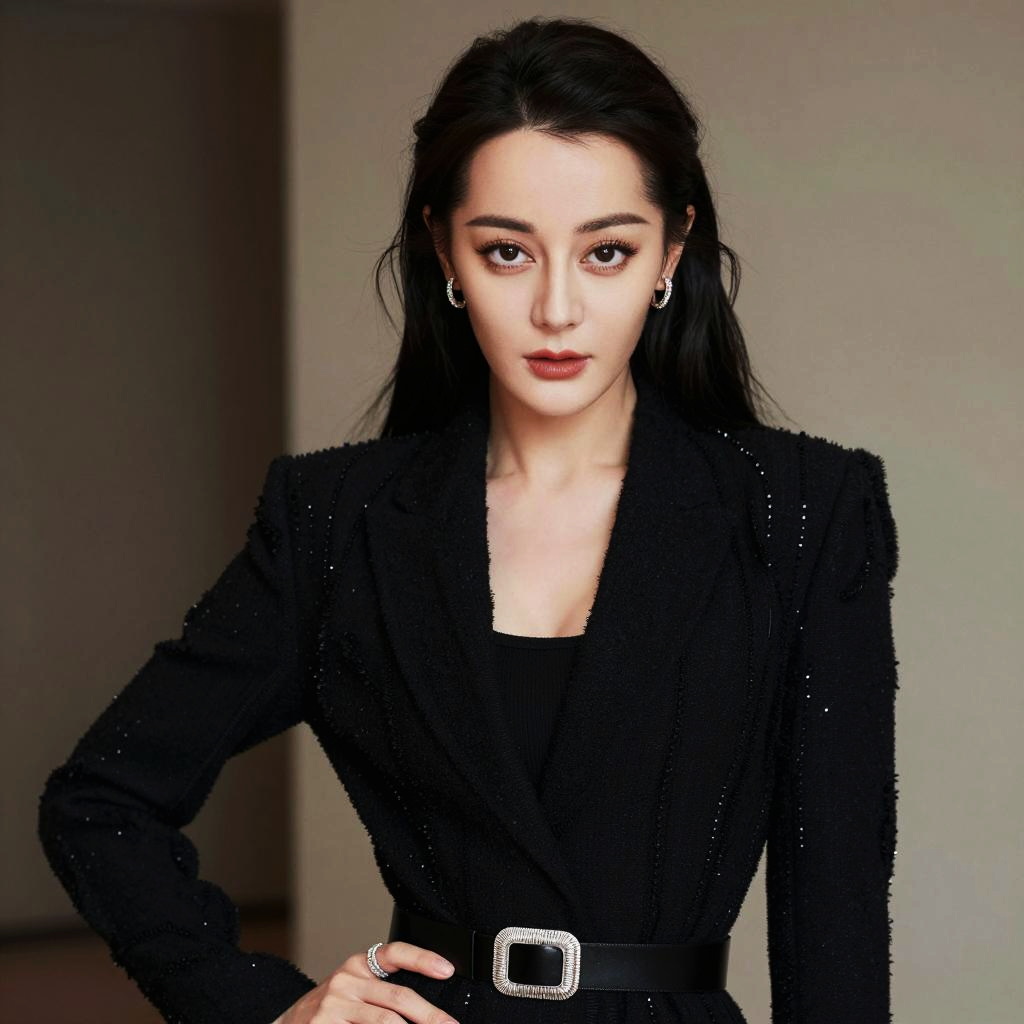 Confident Woman in Elegant Black Blazer Fashion Portrait