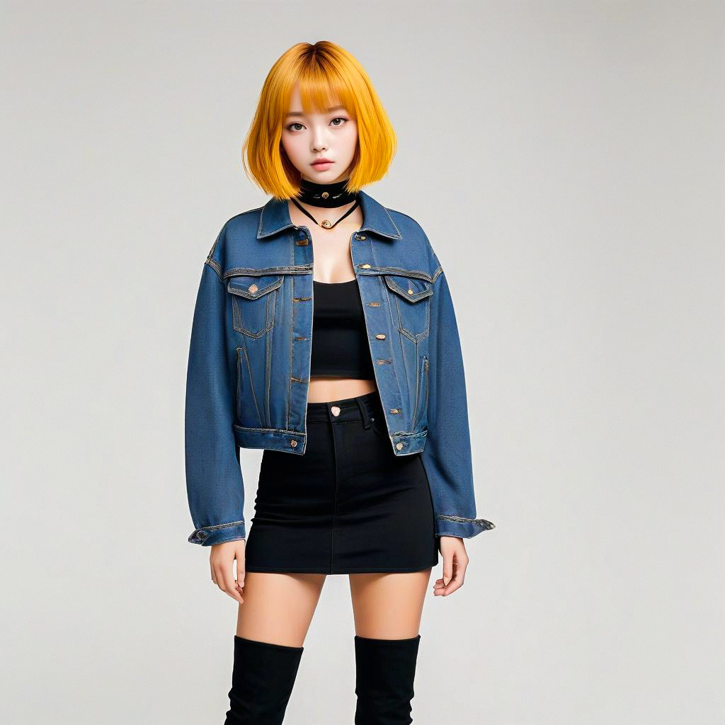 Young Woman with Orange Hair in Edgy Fashion Young Woman with Orange Hair in Edgy Fashion