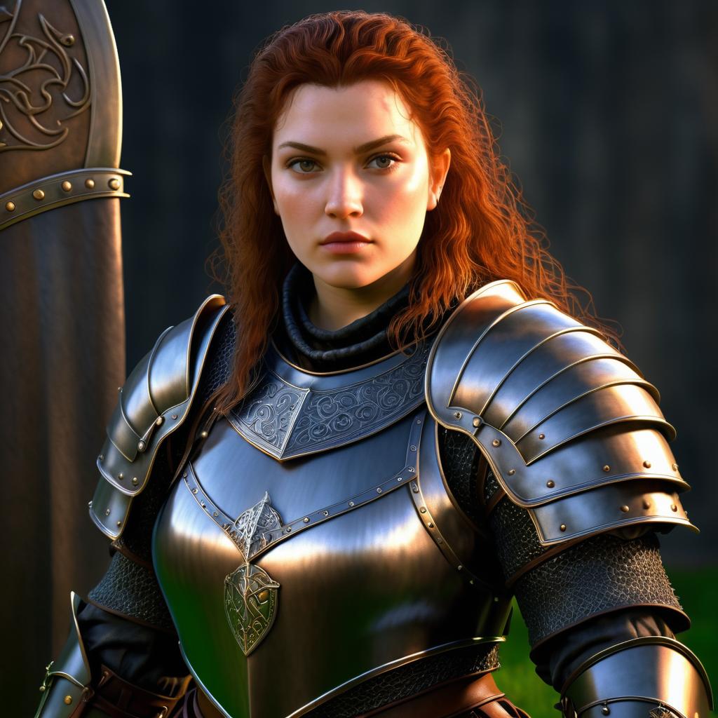 Confident Woman in Shining Armor