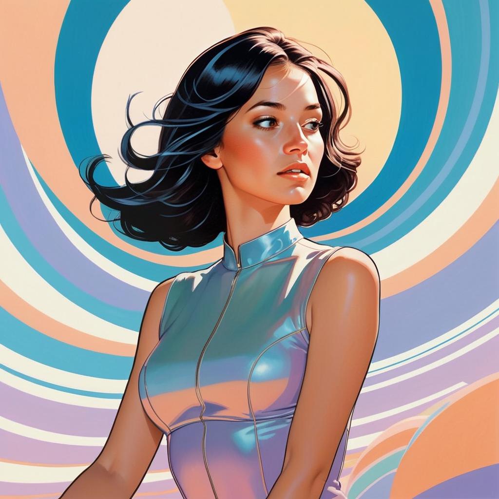 Confident Young Woman in Futuristic Outfit Confident Young Woman in Futuristic Outfit
