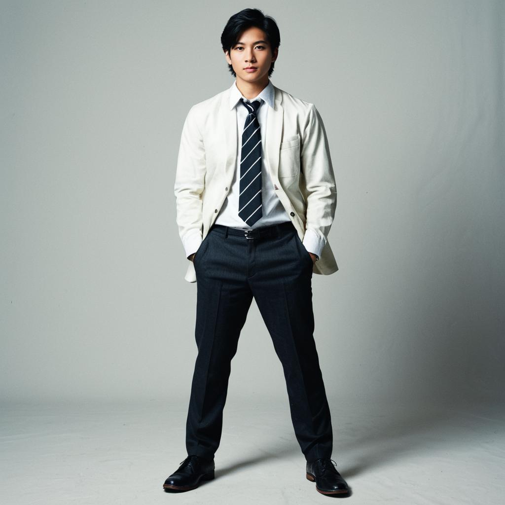 Confident Young Man in Smart Casual Outfit