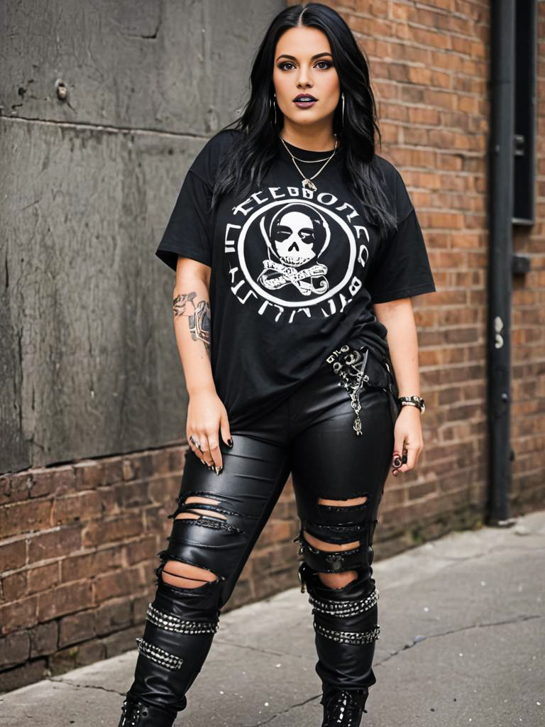 Confident Woman in Edgy Urban Fashion