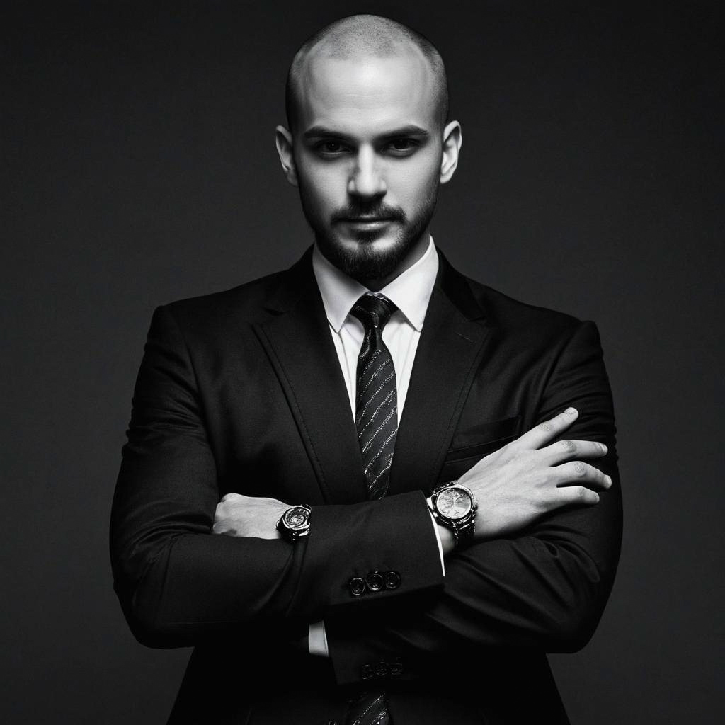 Confident Man in Tailored Suit Confident Man in Tailored Suit