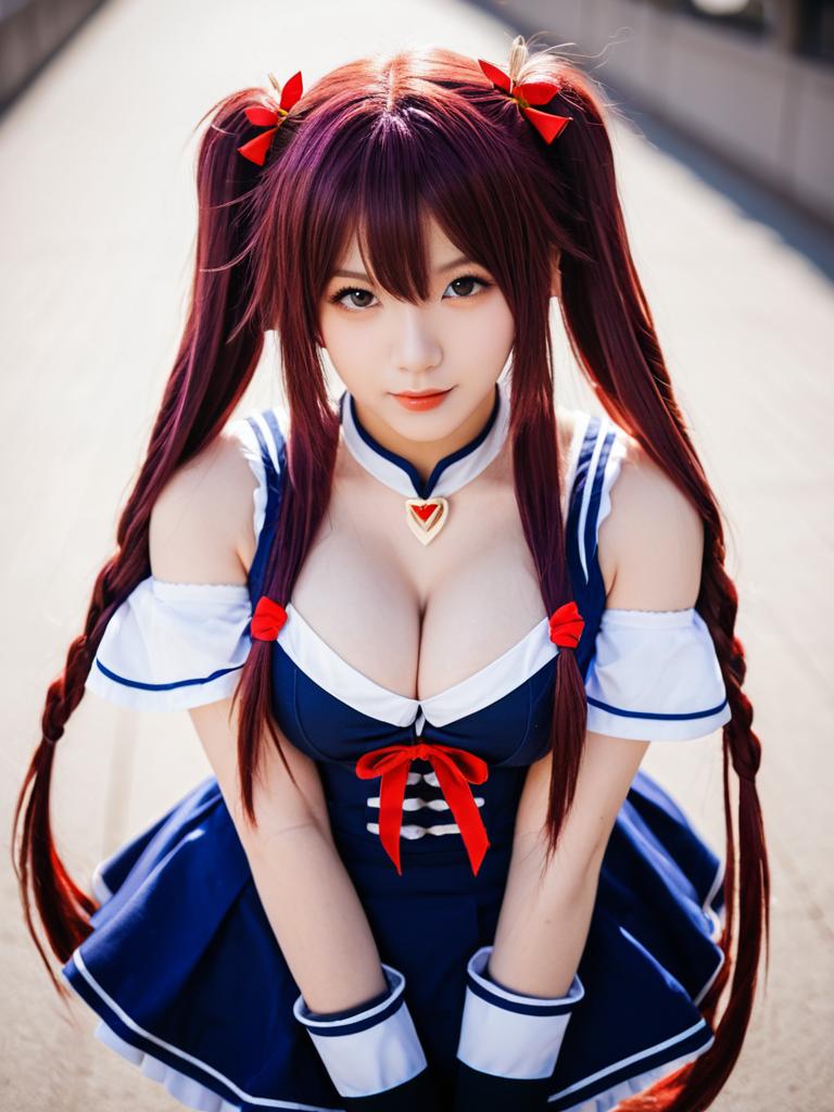 Cosplay of Anchorage from Azur Lane in Detailed Sailor Outfit