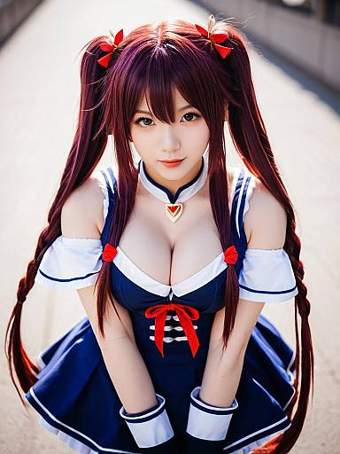 Cosplay of Anchorage from Azur Lane in Detailed Sailor Outfit