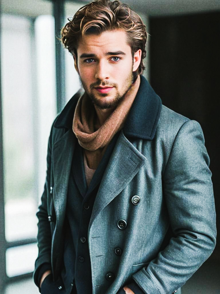 Stylish Young Man in Chic Winter Outfit