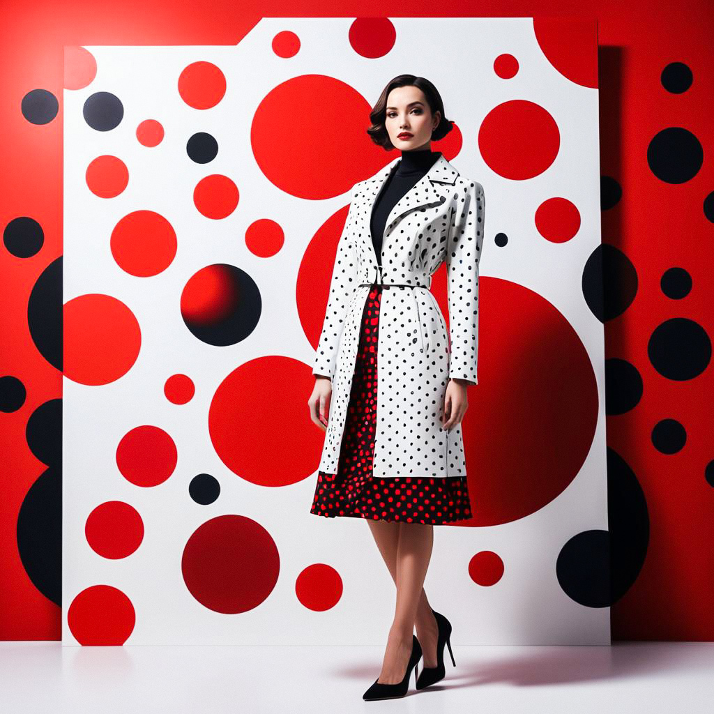 Stylish Woman in Polka Dot Fashion Stylish Woman in Polka Dot Fashion