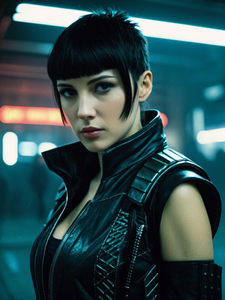 Woman in Blade Runner Joi Costume Futuristic Cyberpunk Cosplay