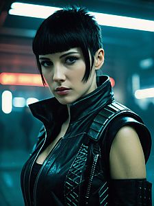 Woman in Blade Runner Joi Costume Futuristic Cyberpunk Cosplay