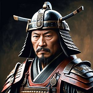 Samurai Warrior in Traditional Armor