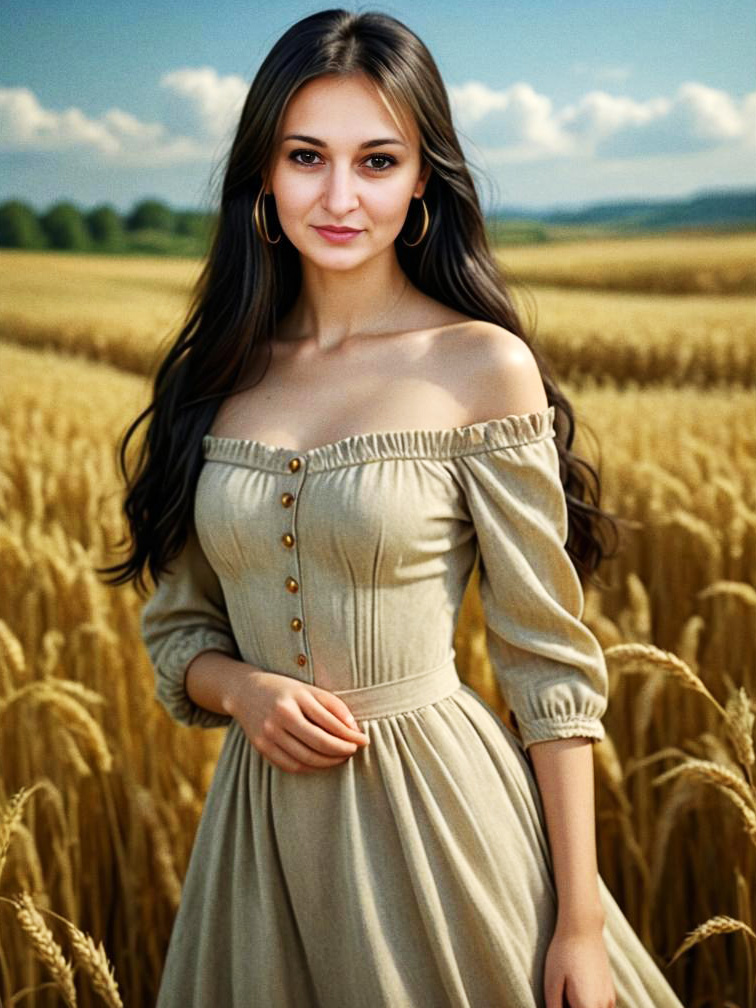 Young Woman in Wheat Field