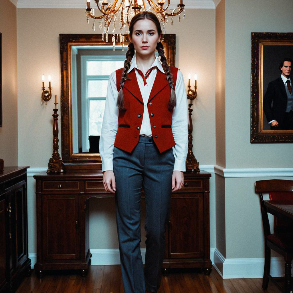 Confident Woman in Classic Interior Confident Woman in Classic Interior
