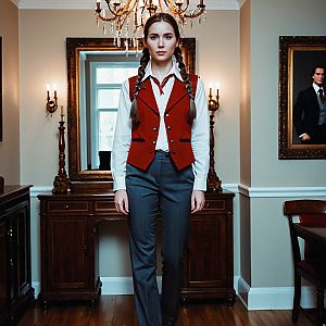 Confident Woman in Classic Interior