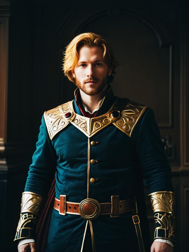 Man in Realistic Chris Thorndyke Cosplay Costume with Detailed Armor