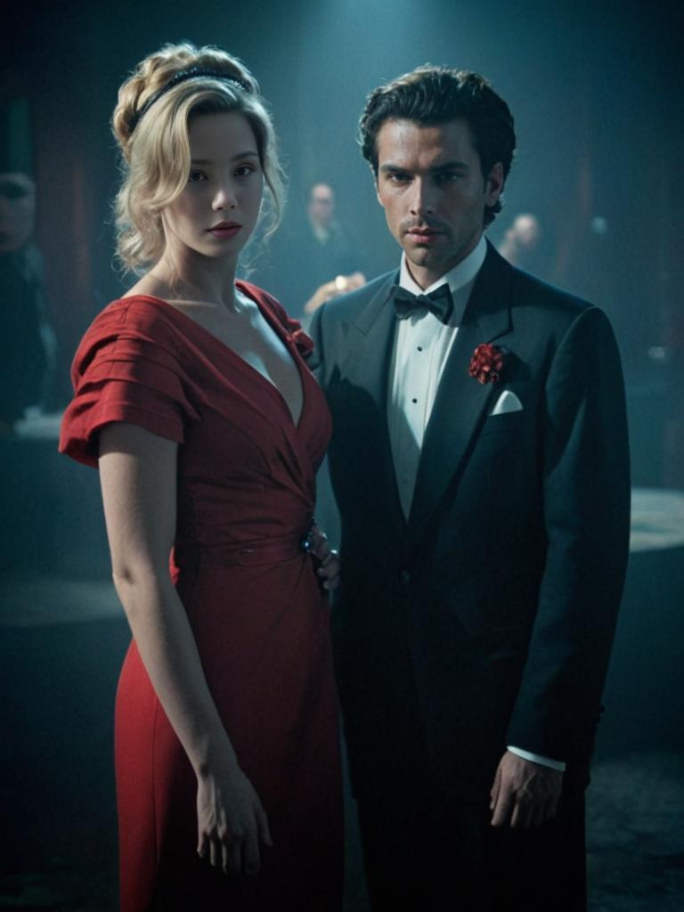 Glamorous Couple in Vintage Hollywood Style