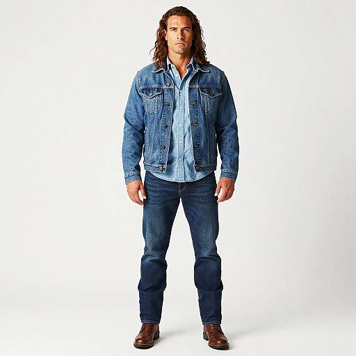 Man Wearing Double Denim Outfit Fashion Style - Gen Z Inspired